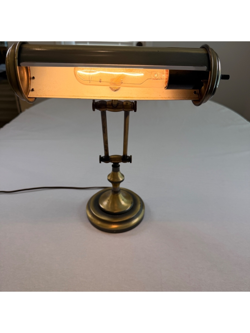 Vintage Brass Bankers Piano Desk Lamp Adjustable Arm UL